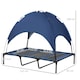 image 4 of PawHut 122cm Elevated Dog Bed Cooling Raised Pet Cot UV Protection Canopy Blue