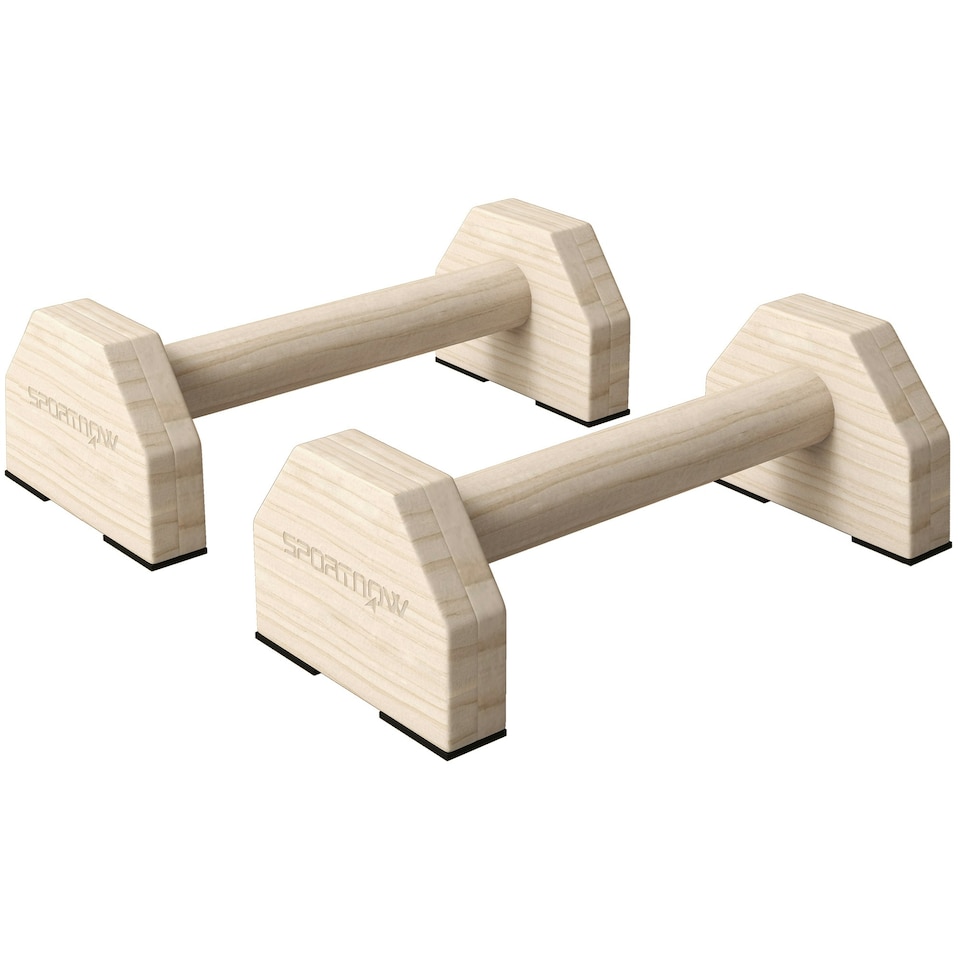 image 1 of SPORTNOW Wooden Parallettes Push Up Bars Calisthenics Equipment for Home Gym