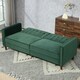 image 6 of HOMCOM Convertible Sofa Futon Velvet-Touch Tufted Couch Sofa Bed Green