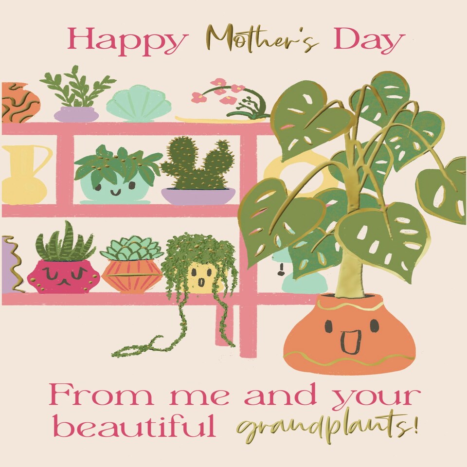 image 1 of From Me And Your Beautiful Grandplants! - Funny Floral Mother's Day Card