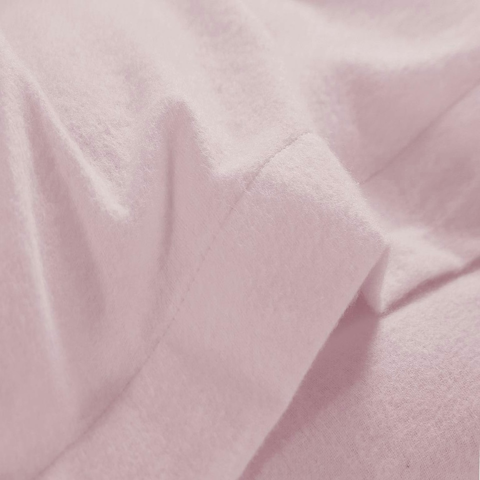 image 1 of Plain Dye Flannelette Pink Super King Sheet Set Pink | Super King