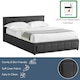 image 4 of Vida Designs Vanita 5ft King Size Ottoman Bed Storage Fabric Upholstered, Dark Grey, 150 x 200cm