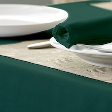 Polyester Plain Circular Tablecloth-Dark Green-132cm