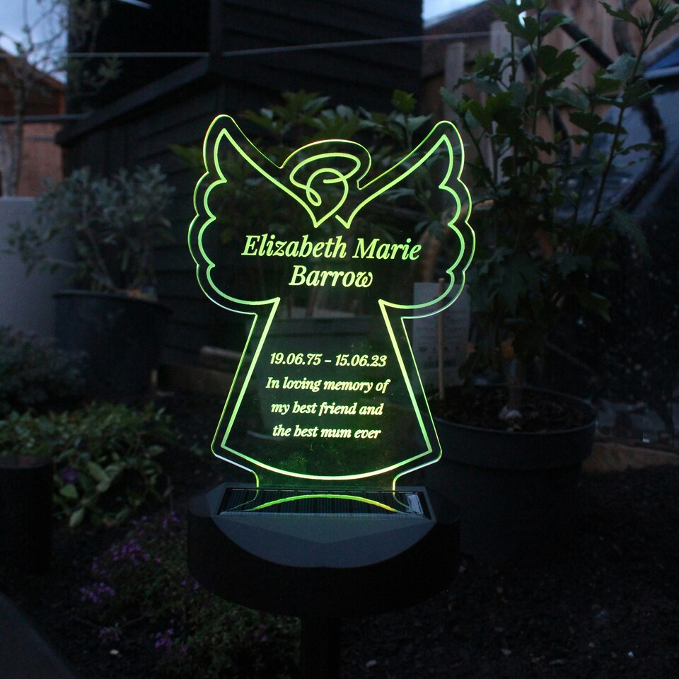 image 1 of Personalised Angel Memorial Outdoor Solar Light
