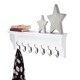 image 3 of Elegant Brands Richmond Wall-Mounted Coat Rack with 7 Hooks and Shelf White | M