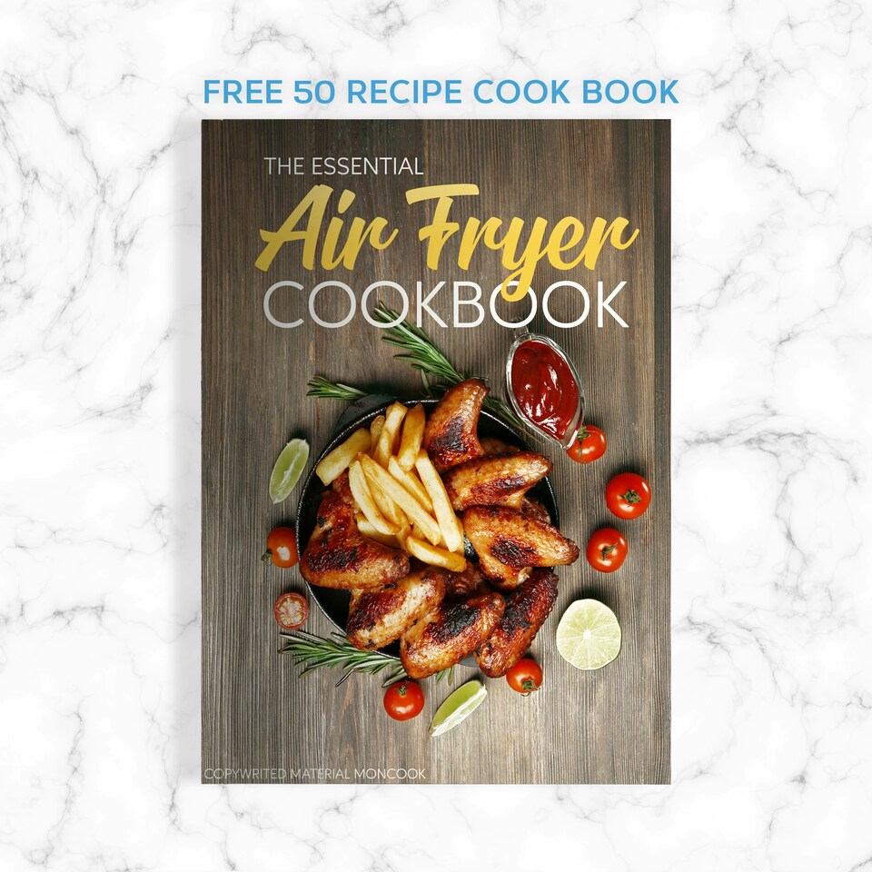 image 1 of MONCOOK Digital Air Fryer - 6.5 L Oil-free Non Stick - 50 Airfryer Recipe Cookbook - 12 Pre-Set Programs - Chip Fryer, Adjustable Thermostat, LED Display, Timer