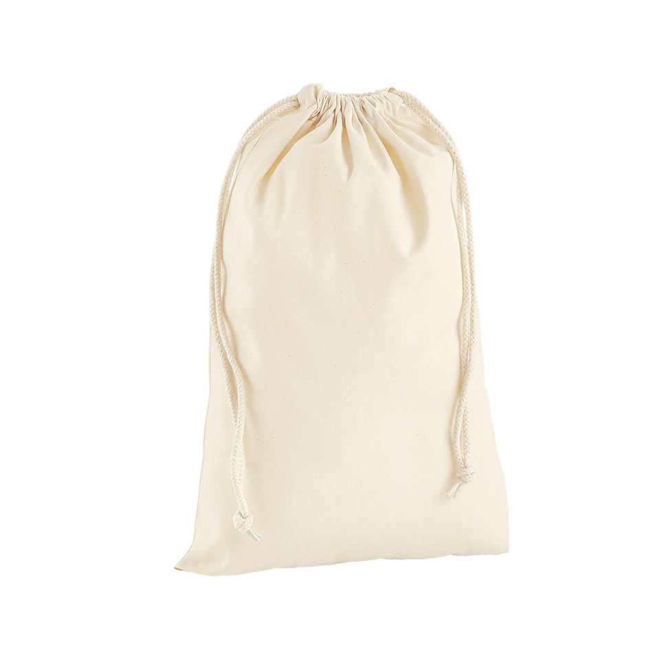 image 1 of Westford Mill Premium Cotton Stuff Bag - Natural - 14cm x 20.5cm Cream | 14cm x 20.5cm