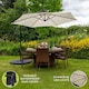 image 2 of Cream 3m LED Cantilever Parasol With Fan Base