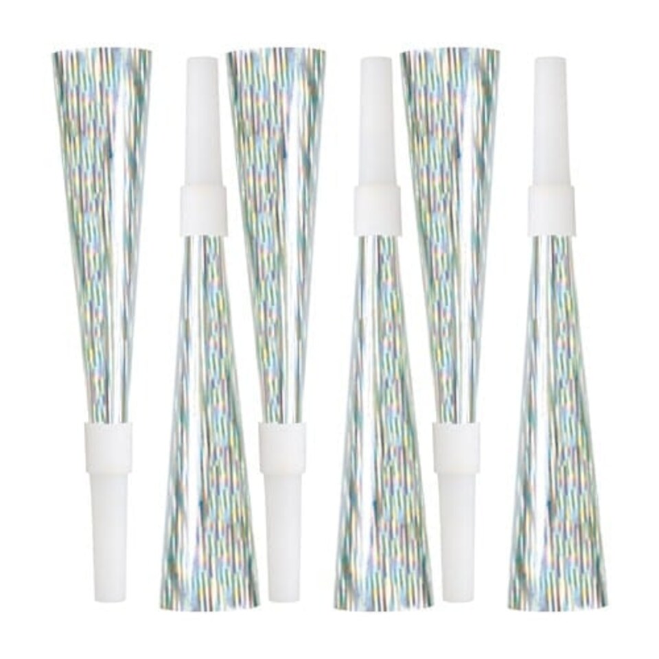 Iridescent Prismatic Horns - Pack of 6