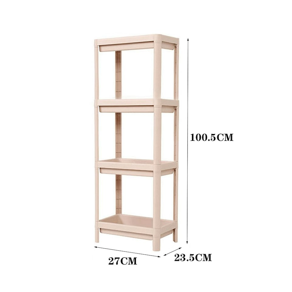 image 1 of Living and Home 4-Tier Multifunction Plastic Storage Rack, Pink Pink