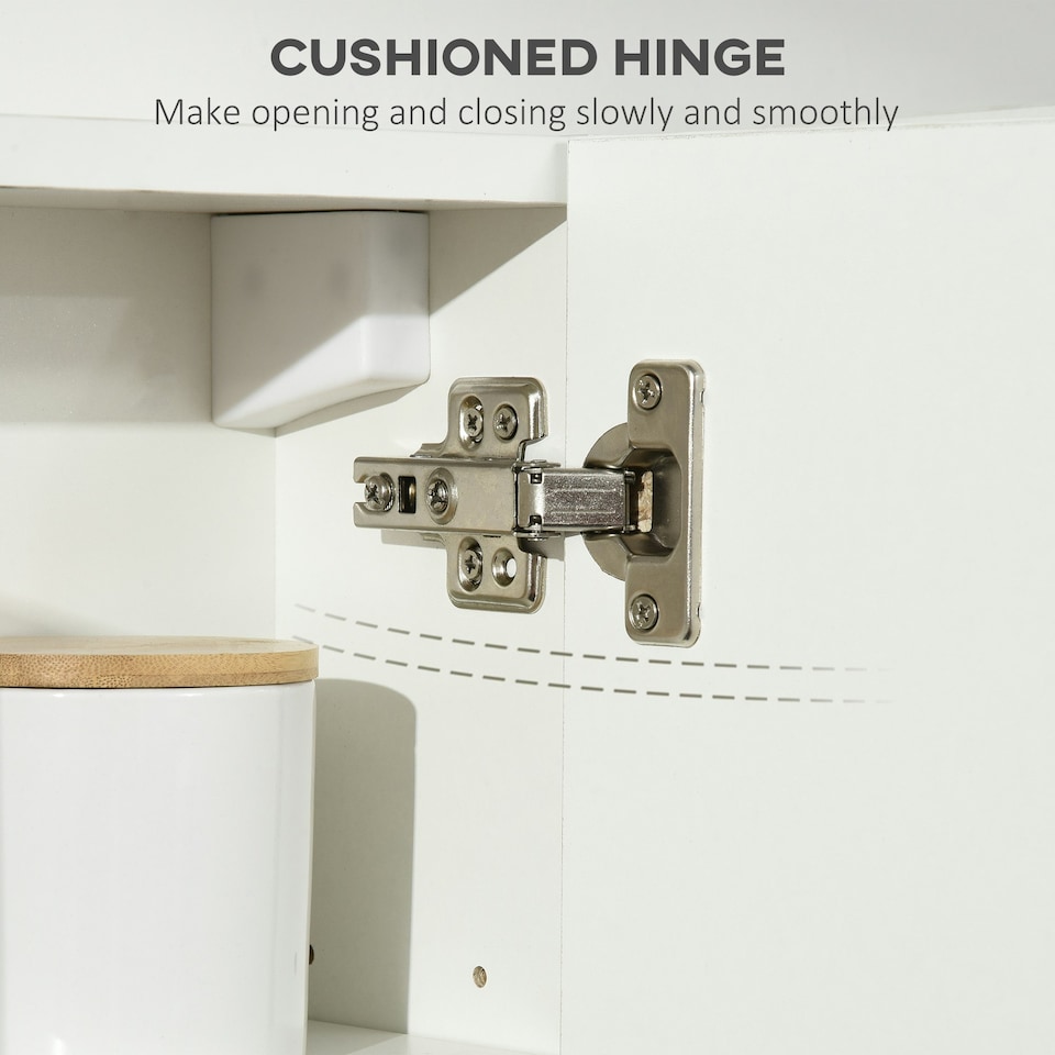 image 1 of kleankin Bathroom Mirror Cabinet Wall Mounted Cupboard w/ Adjustable Shelf