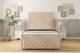 image 2 of Sloomy Sofia Chrome Sand Naples Bed Frame With Mattress With 50" Upholstered Headboard 6' Super King