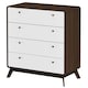 image 1 of LOFT24 Cassie 4 Drawer Dresser WalnutWhite Brown | Walnut/White