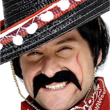 Black Mexican Bandit Fancy Dress Moustache
