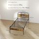 image 3 of HOMCOM Single Bed Frame with Headboard, No Box Spring Needed, Rustic Brown