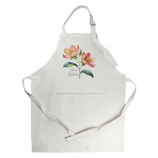 Nans Floral Kitchen Apron With Adjustable Ties & Pocket