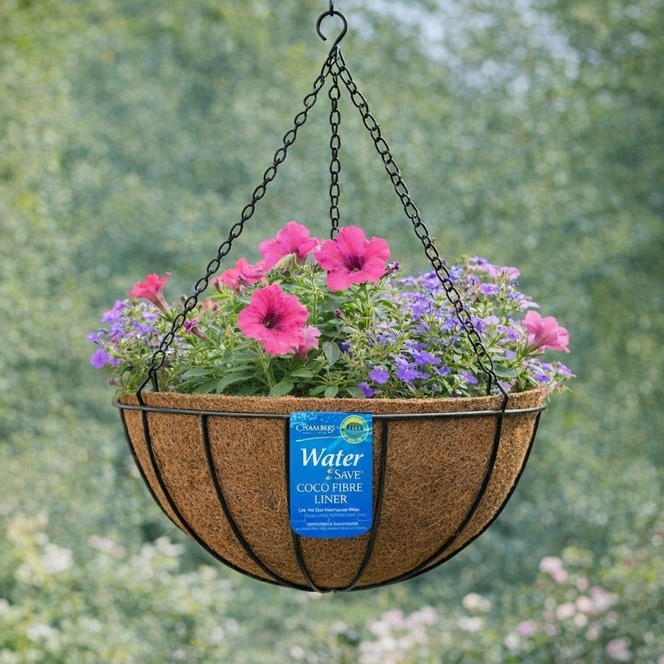 image 1 of Coconut Fibre Hanging Basket Liner - To Fit Basket 40cm | Brown | 1