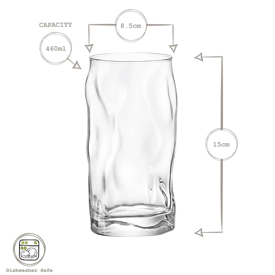 image 1 of Bormioli Rocco Sorgente Highball Glasses - 460ml - Pack of 4 | Clear | Clear