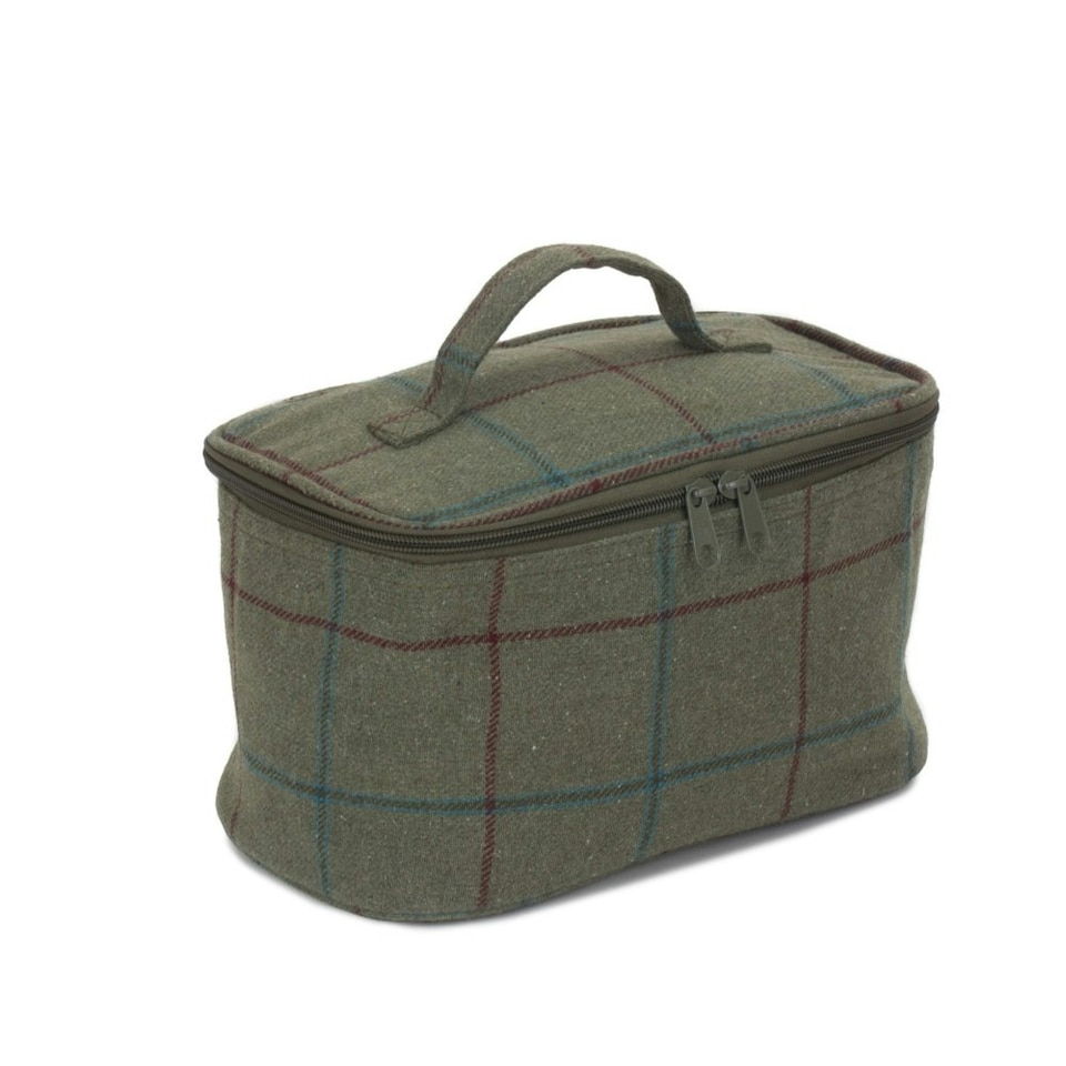 image 1 of Small Green Tweed Cooler Picnic Bag