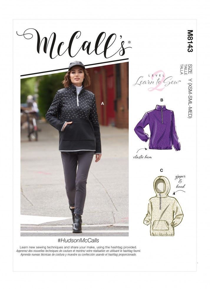McCall's 8143 Paper Sewing Pattern – Women’s Tops, Hoodies & Sweaters, Sizes Zz (L–XL–XXL), Beginner