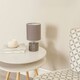 image 3 of ValueLights Betty Pair of Grey Smoke Tinted Glass Table Lamps with Grey Lamp Shades