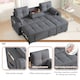image 2 of FENCHILIN Sofa Bed with Pull-Out Sleeper Reversible Chaise Drop-Down Cup Holder Side Pockets Grey