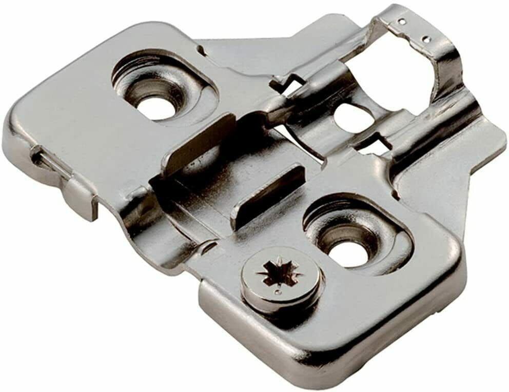 Loops Adjustable Mounting Plate for Soft Close Door Hinges - Bright Zinc Plated