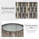 image 4 of Outsunny 3 PCS Webbed PE Rattan Outdoor Patio Set w/ Cushions Steel Frame Grey