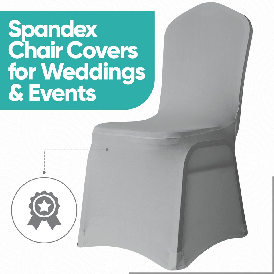 image 1 of Chair Cover Spandex Polyester Stretch, Flat Dining Slipcovers - 10pcs