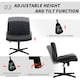image 5 of HOMCOM Linen Criss Cross Legged Office Chair with Rock Function, Black
