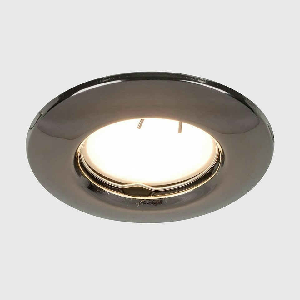 image 1 of ValueLights 6 Pack Black Chrome Recessed GU10 Ceiling Downlight Fittings