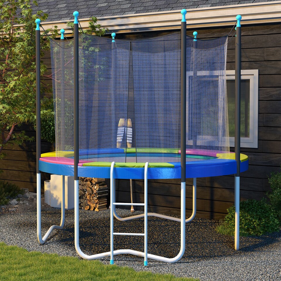 image 1 of SPORTNOW 8FT Trampoline Pad Spring Cover, Waterproof, Multi-Colored | Multi