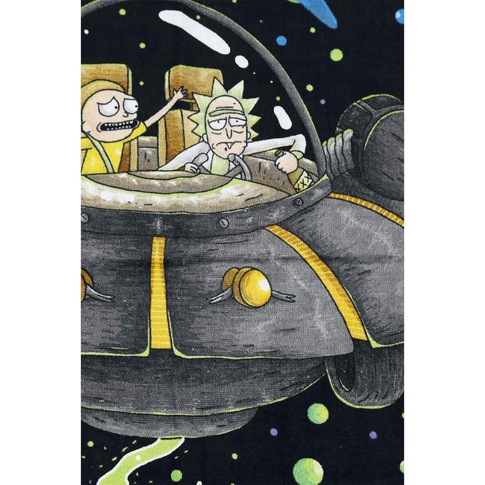 image 1 of Rick And Morty UFO Towel | Black | Black/Green | One Size | 1