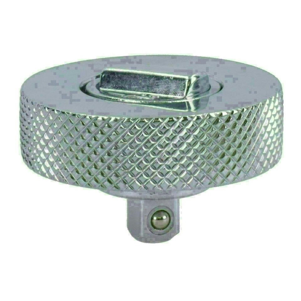 image 1 of 1/4in Drive Palm Ratchet Wrench Thumb Wheel Socket Holder Knurled Grip