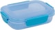 image 1 of Plastic Lunch Box Food Storage Air Tight Rubber Seal Container with Clip Lock 600ml | Blue | 1 Blue | 600 ml | 1