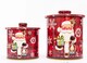 image 2 of 2 Set Red Santa Christmas Tins