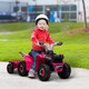 image 2 of HOMCOM Electric Quad Bike, 6V Kids Ride On All-Terrain with Back Trailer for Ages 18-36 Months - Pink