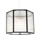 image 2 of Vintage Industrial Lantern Pendant Shade in Black with Ribbed Glass | Black