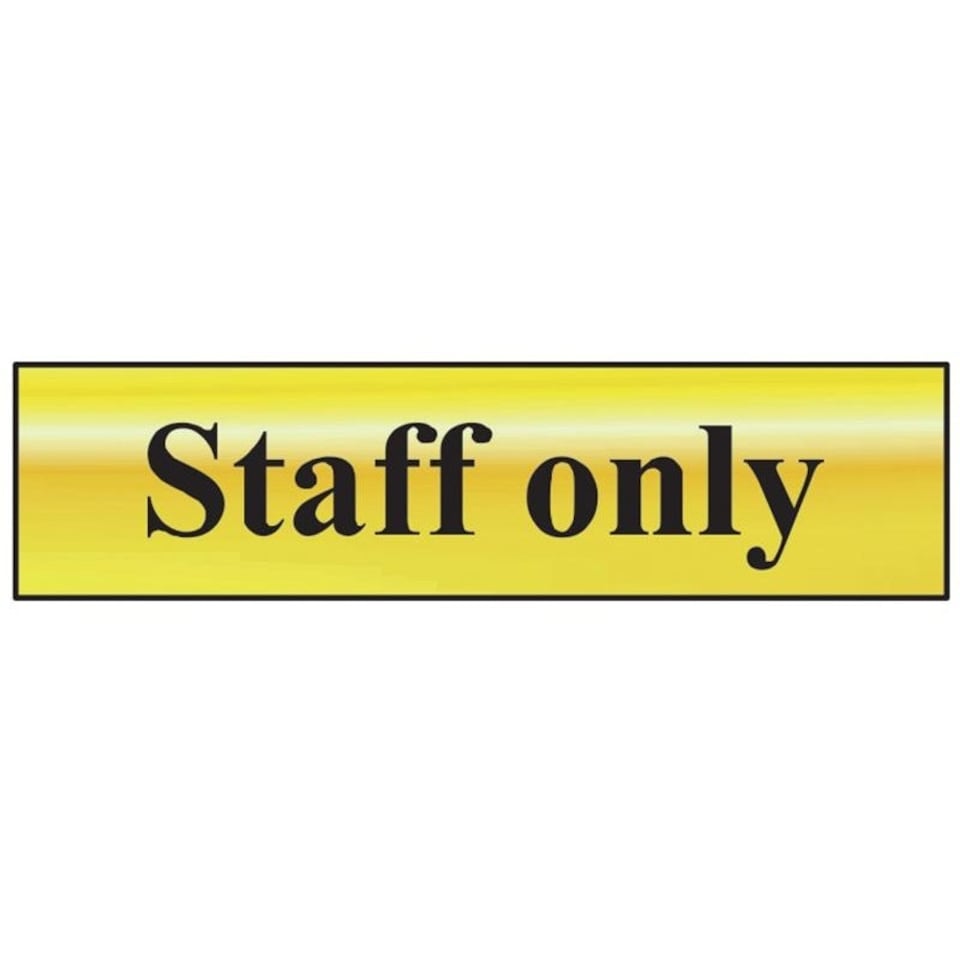 Scan Staff Only - Polished Brass Effect 200 X 50mm - Polished Brass - 200 x 50mm
