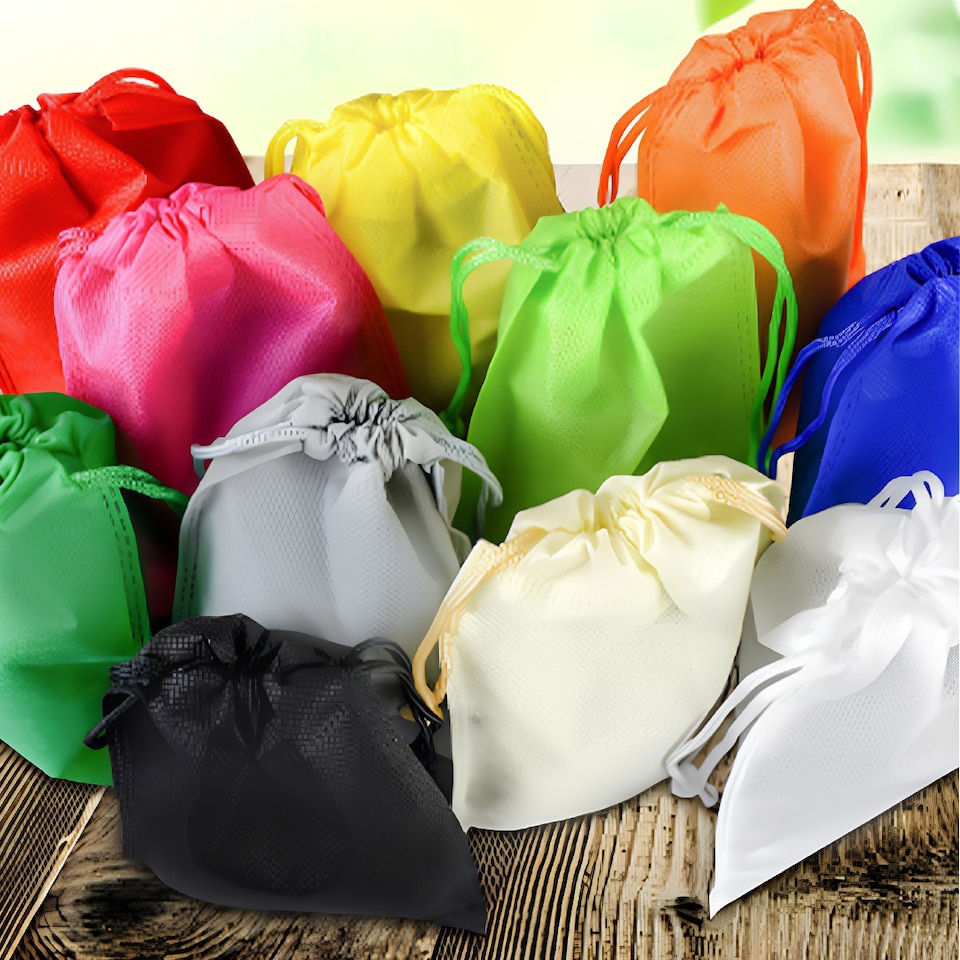 image 1 of Pack of 25 Blue Coloured 32x22cm Non-Woven Drawstring Bags | Blue