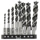 image 2 of Dekton 8pc 1/4'' Hex Shank Wood Drill Chisel Set 3mm-10mm Carbon Steel 3-4-5-6-8