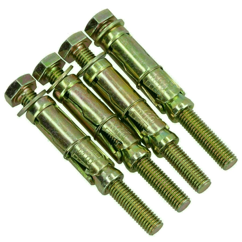 image 1 of M10 10mm x 100mm Expansion Rawl Bolt for Masonry Sleeve Anchors Fastener 8pk