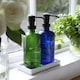 image 5 of Harbour Housewares 2pc Glass Soap Dispenser Set with Ceramic Tray - 500ml - Blue