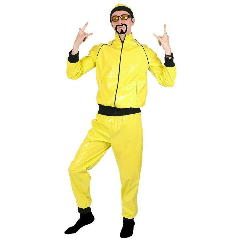 image 1 of Men's Yellow Rapper Costume – 90s Hip Hop Fancy Dress Outfit Yellow | L