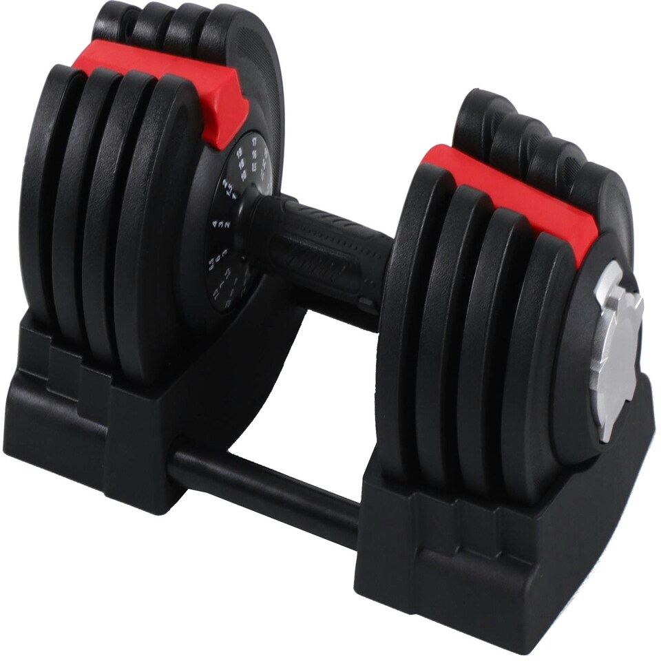 image 1 of Strongology ELEMENT18 Home Fitness Black and Red Adjustable Smart Dumbbell from 1.5kg up to 18kg Training Weights