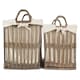 image 3 of Set of 2 Malmo Openwork Laundry Storage Basket | Brown | Brown