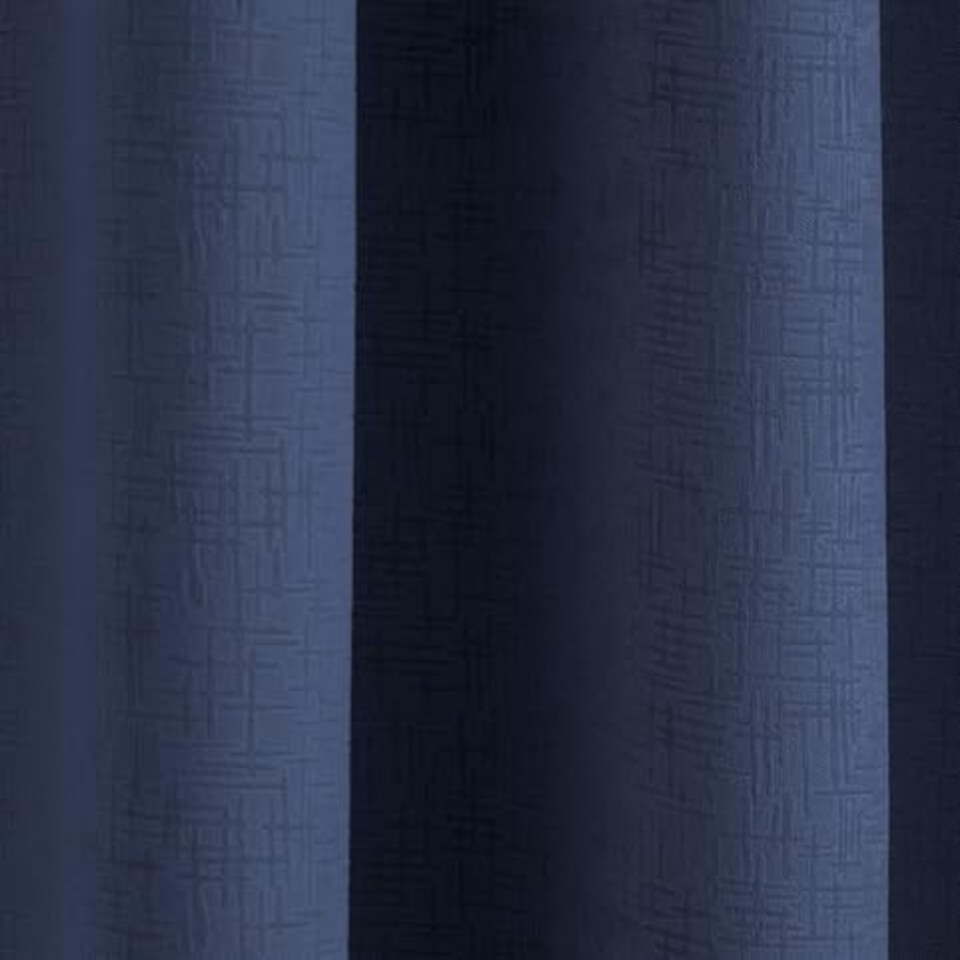 image 1 of Vogue Navy Curtains 90 x 54 inch (229 x 137 cm) Room Darkening Eyelet Thermal Noise Reducing Curtains for Bedroom and Living Room