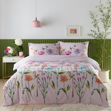 Portfolio Home Emily Floral Soft Easy Care Bed Linen Bedding Duvet Cover Quilt Set With Pillow Cases Pink | Double