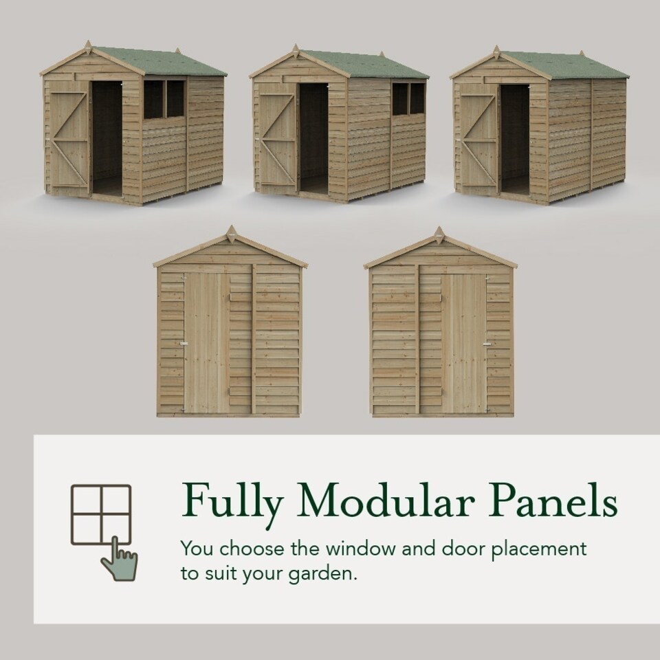 image 1 of Forest Garden 10x15 4LIFE Apex Shed 25yr Guarantee Overlap Pressure Treated- Double Door - No Windows Brown