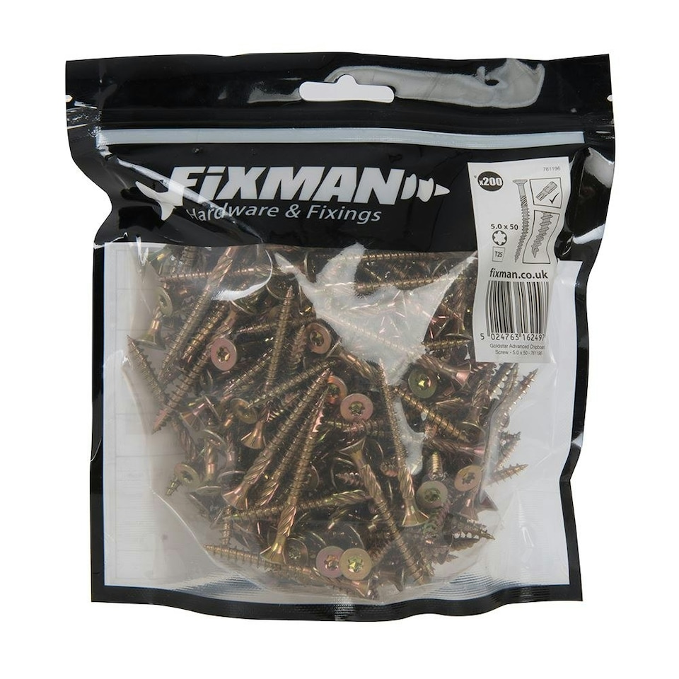 image 1 of Fixman - Goldstar Advanced Screws - 5 x 50mm 200pk